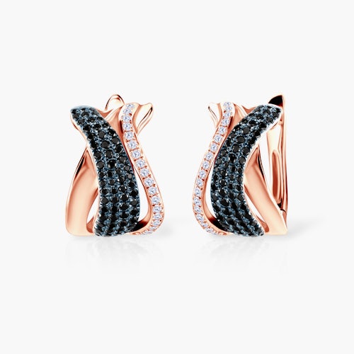 Kolczyki Savicki: różowe złoto, diamenty